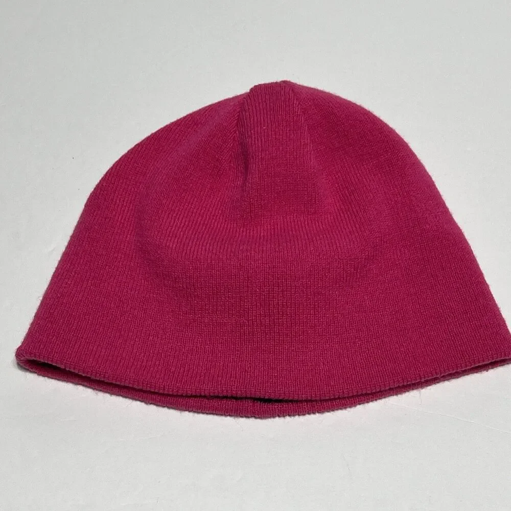Pink Black Girls Youth Beanie Winter Hat Reversible